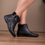 Bota Zíper Baixa F216 Forma Normal  Codigo 317 preto