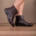 Bota Zíper Baixa F216 Forma Normal  Codigo 317 café