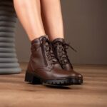Bota Coturno Zíper Viés Forma Normal  Codigo 267 café