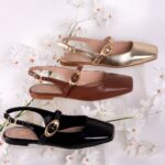 Slingback  Bico Quadrado  Linha Premium  Solado em gel   Ref 9005